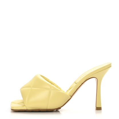Bottega Veneta Nappa Quilted Rubber Lido Mule Sandals 37 Moon Beam 1 of 8