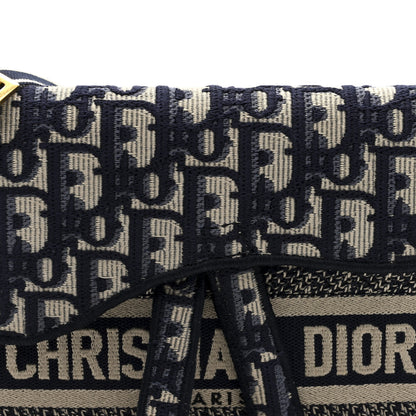 Christian Dior Oblique Slim Saddle Pouch Blue 6 of 8