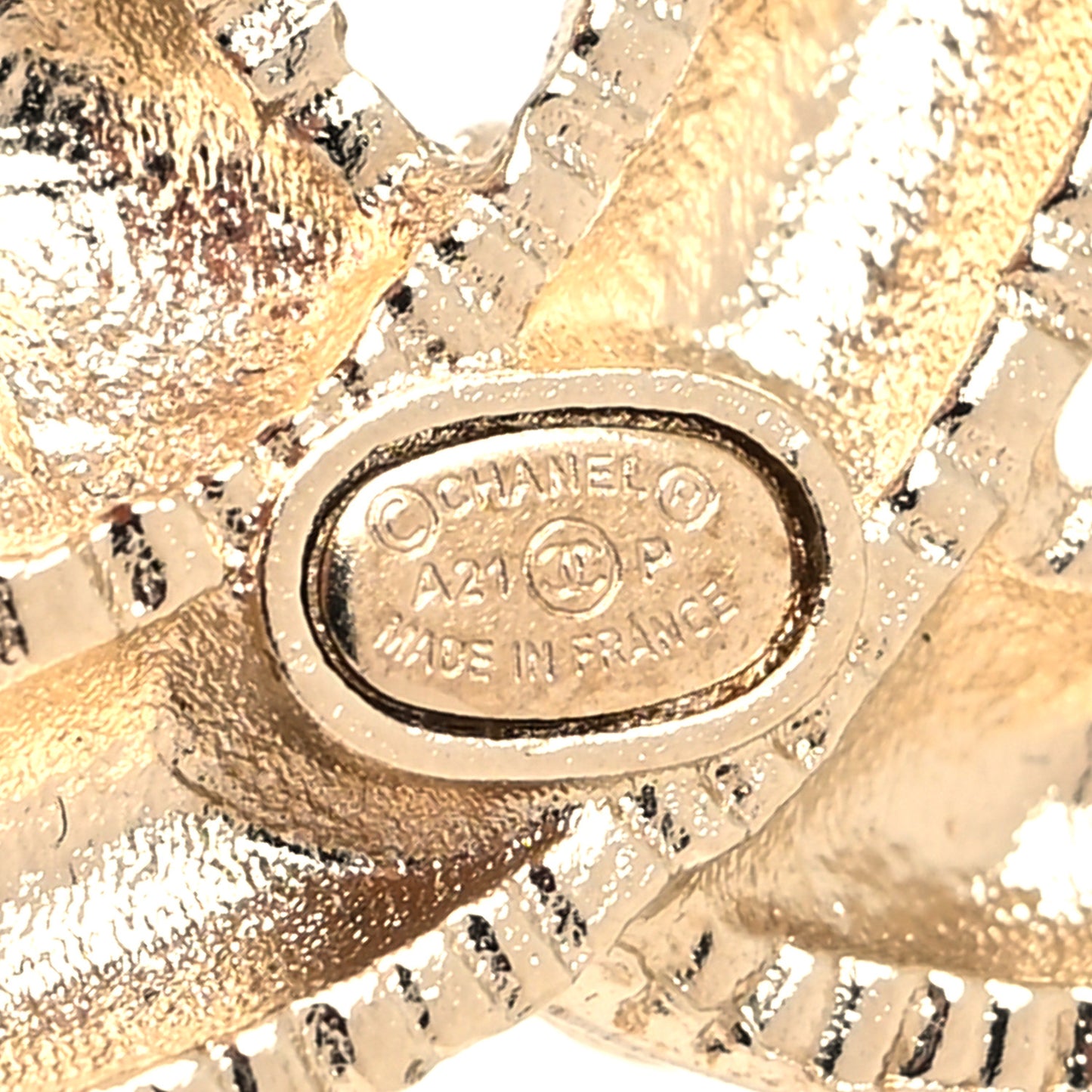 Crystal CC Logo Brooch Gold