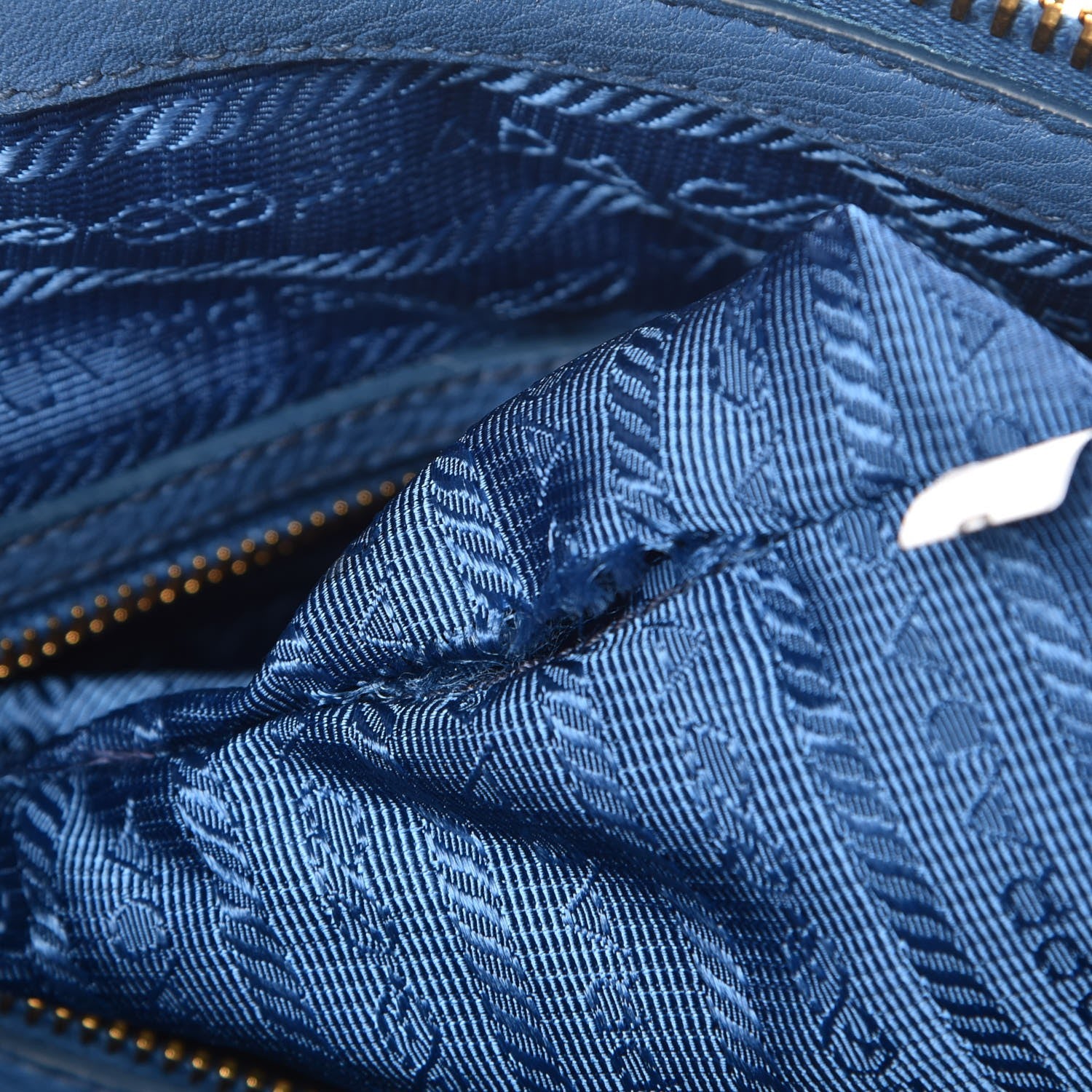 Prada Vitello Daino Shopping Satchel Cobalto 9 of 10