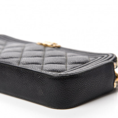 Chanel Caviar Quilted Small Boy Clutch With Chain Black 7 of 17