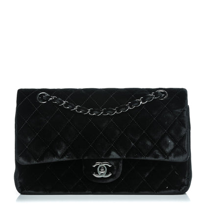 Chanel Velvet Quilted Medium Double Flap Black 1 of 8