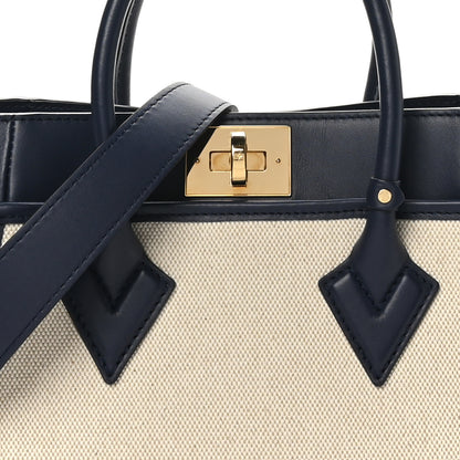 Louis Vuitton Canvas Calfskin Monogram On My Side PM Navy Blue 7 of 9