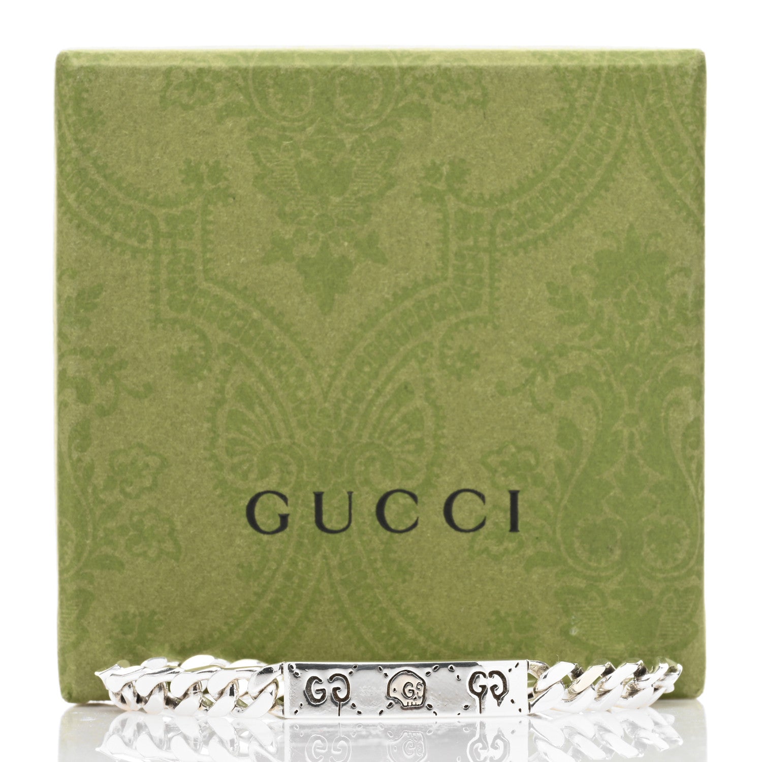 Gucci Sterling Silver GucciGhost Hamlet Skull ID Chain Bracelet 4 of 4