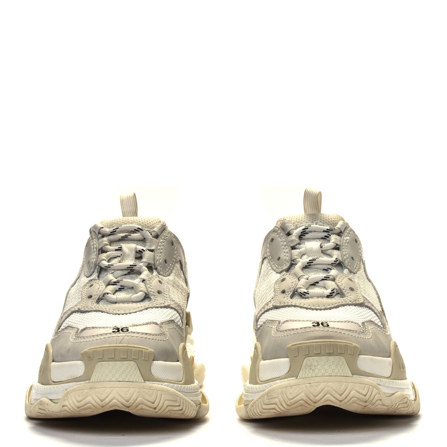 Fabric Mesh Womens Triple S Sneakers 36 White