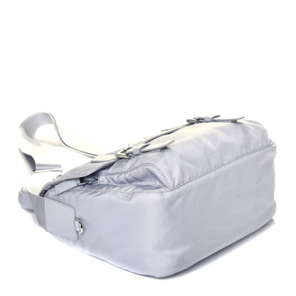 Prada Re-Nylon Vela Saffiano Pocket Double Buckle Messenger Shoulder Bag Fiordaliso 4 of 9