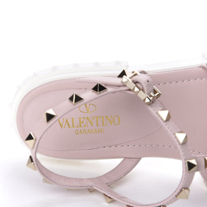 Valentino Garavani Calfskin Bedrock Rockstud Ankle Flat Sandals 39 Rose Quartz 7 of 10