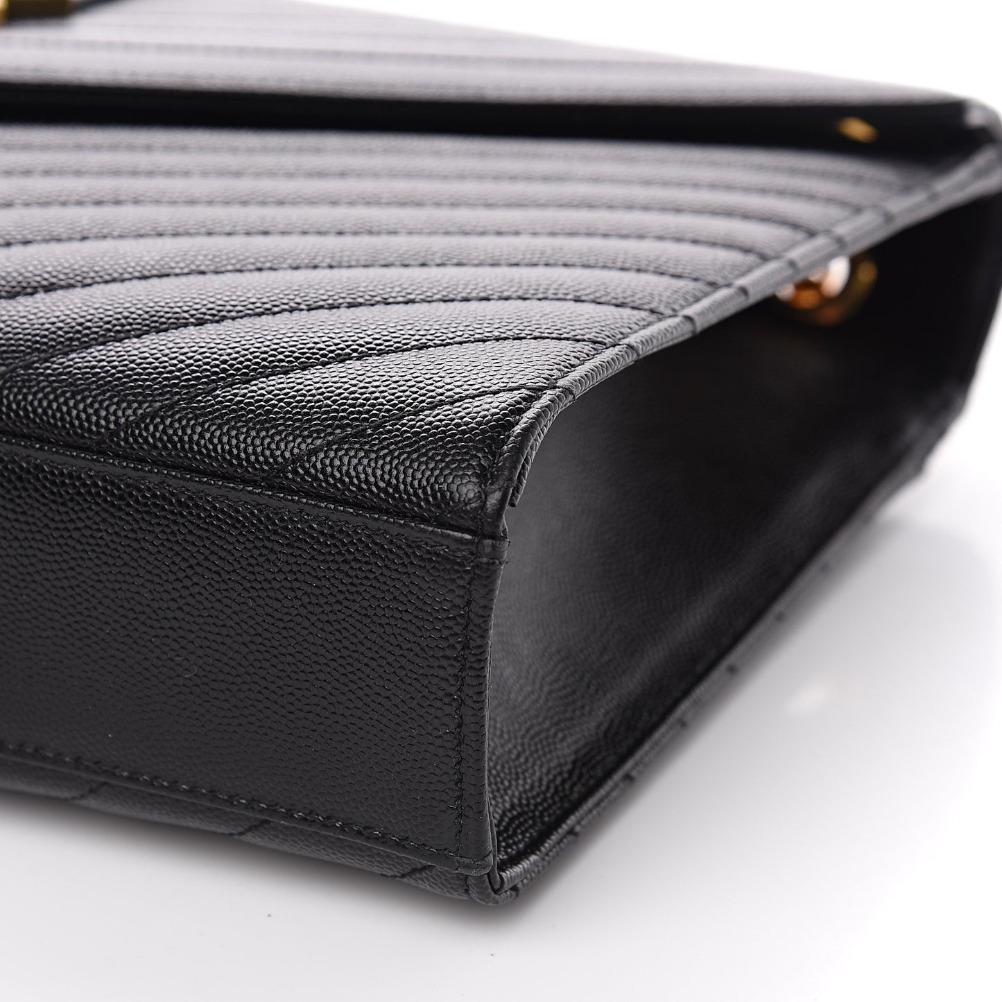 Grain De Poudre Matelasse Chevron Large Monogram Satchel Black