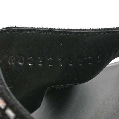 Hermes Suede Goatskin Crystal Embellished Oran Sandals 36.5 Black 7 of 8