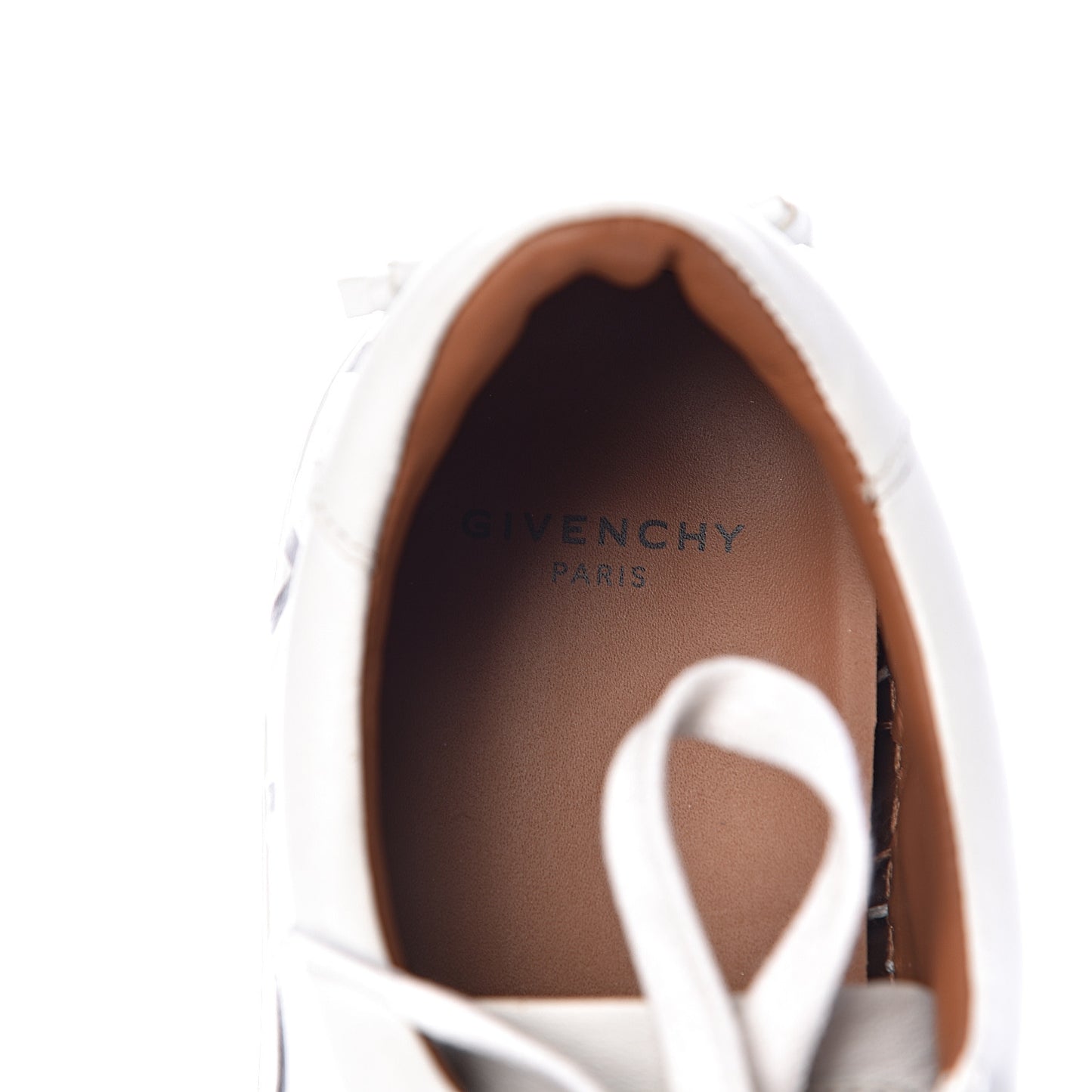 Calfskin Reverse Logo Womens Urban Street Sneakers 37 White
