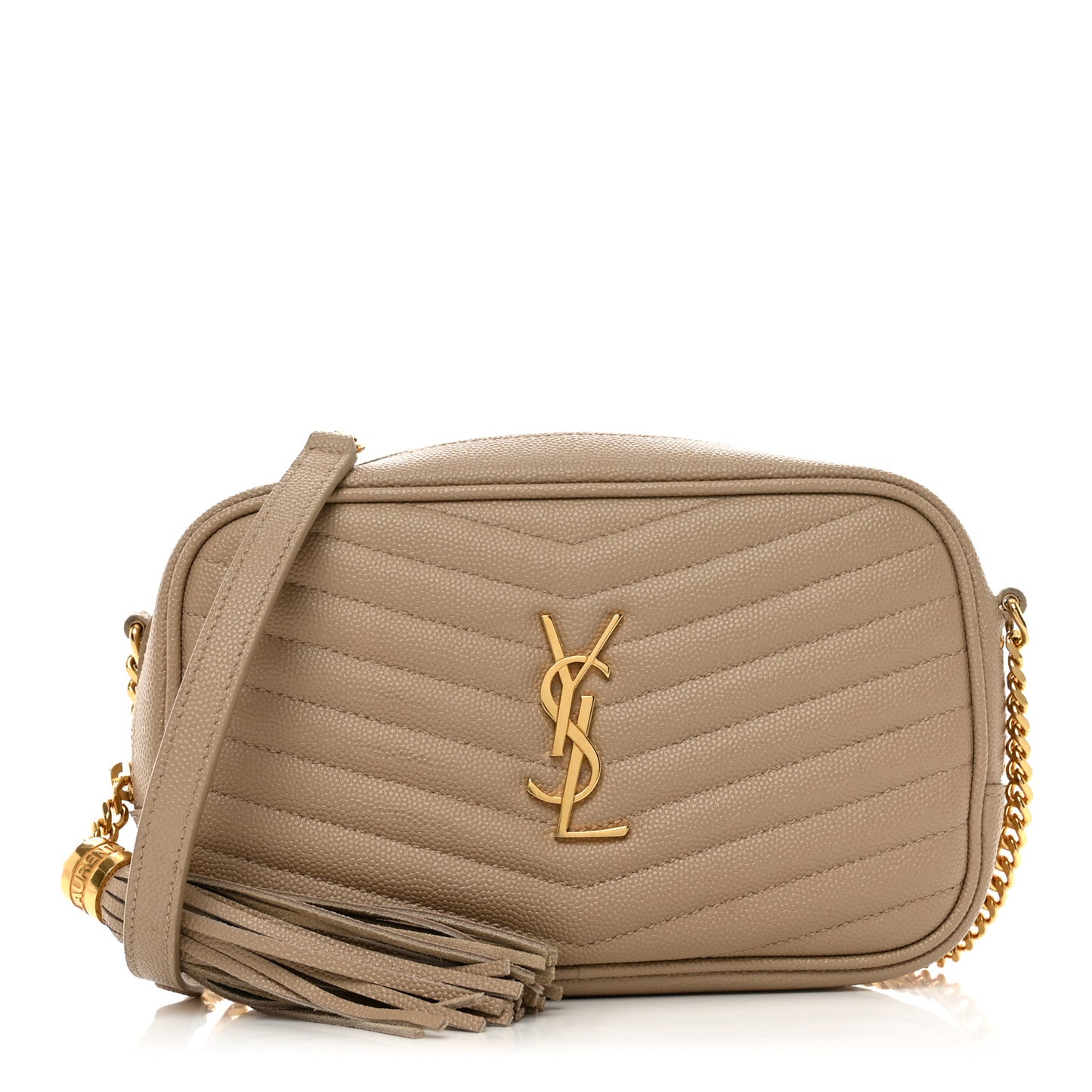 Grain De Poudre Matelasse Monogram Mini Lou Camera Bag Dark Beige