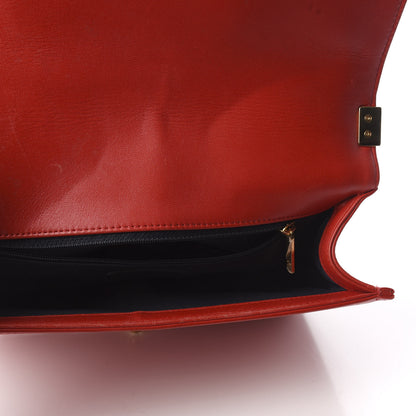 Chanel Lambskin Embossed New Medium Boy Cube Flap Red 5 of 9