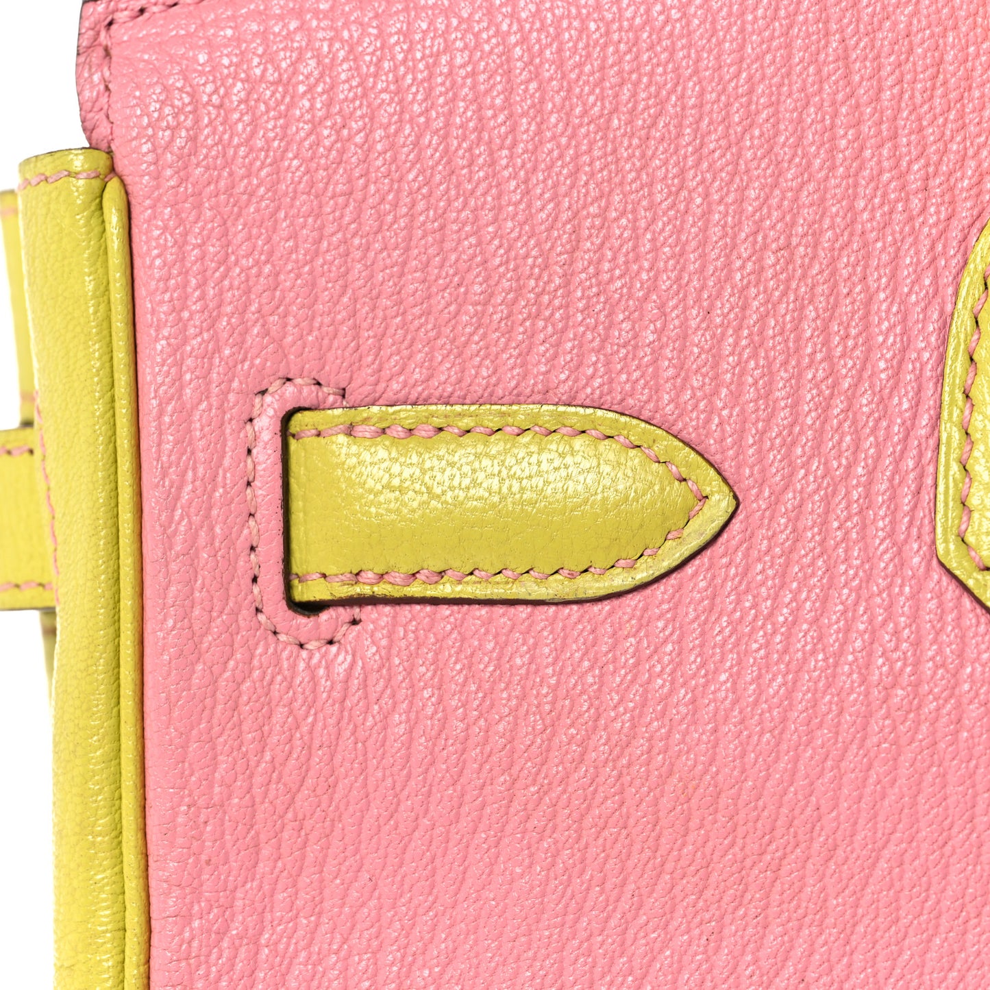 Chevre Mysore Horseshoe Birkin 30 Rose Confetti Soufre