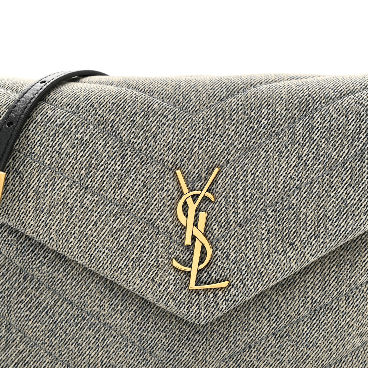 Denim Y Quilted Monogram Toy Loulou Crossbody Bag Grey