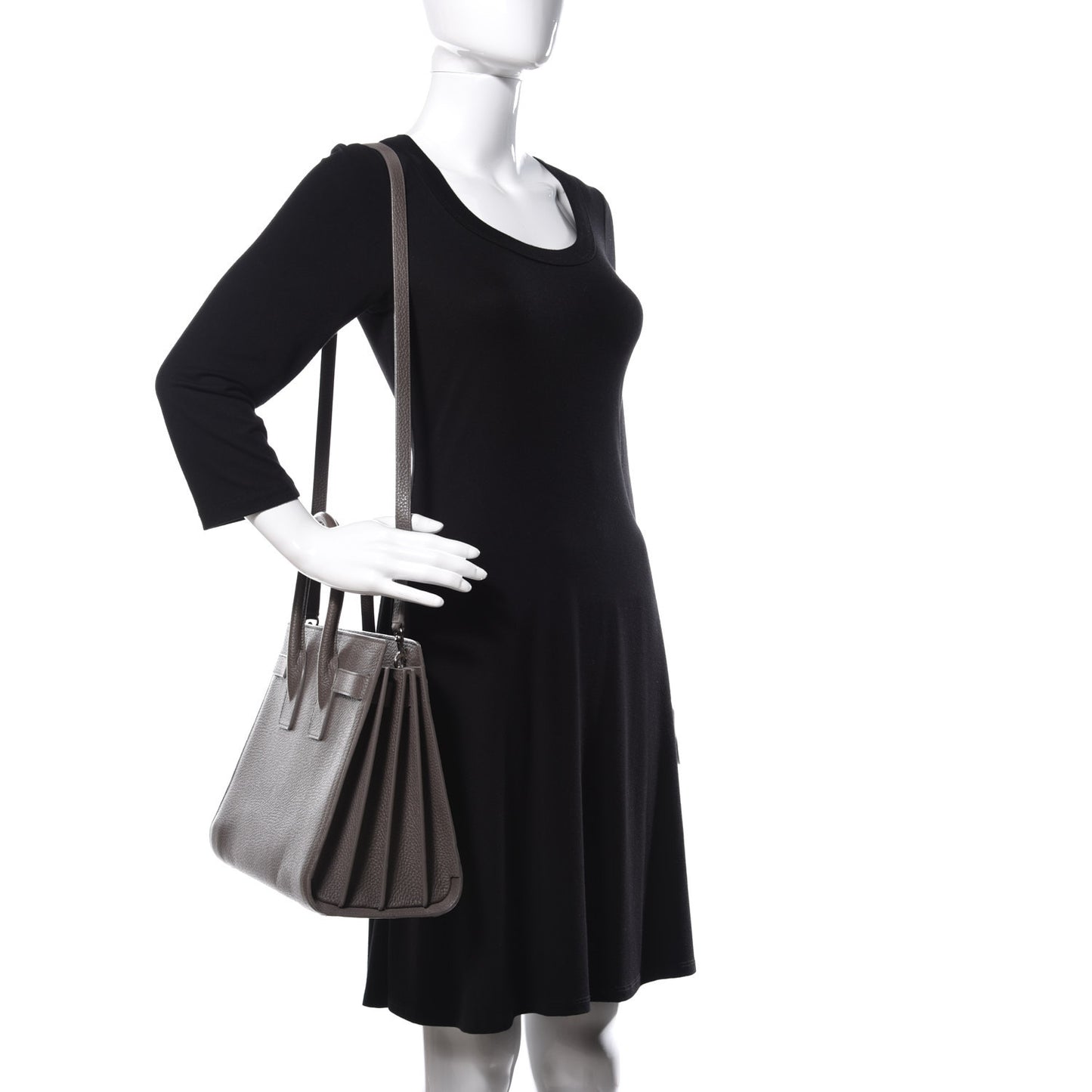 Grained Calfskin Small Sac De Jour Dark Anthracite