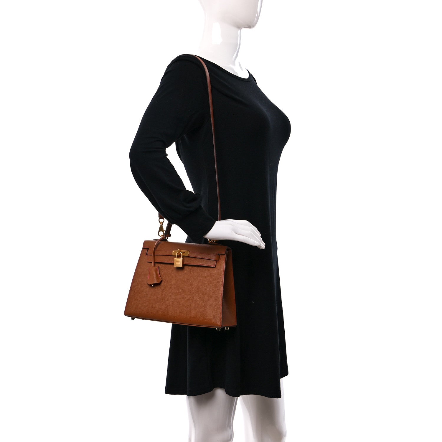 Hermes Epsom Horseshoe Kelly Sellier 25 Gold Rose Mexico 2 of 11