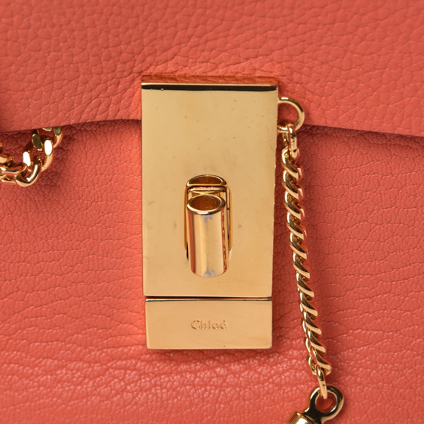 Grained Lambskin Mini Drew Shoulder Bag Orange