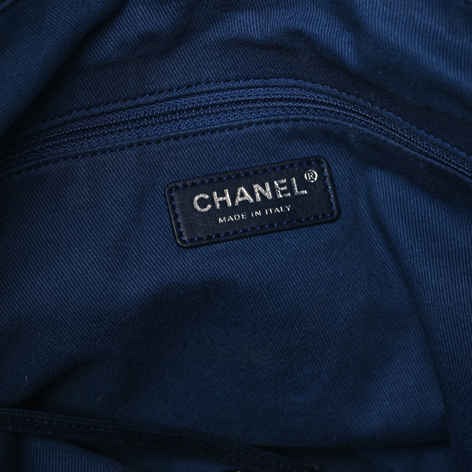 Chanel Canvas Small Double Face Tote Navy 6 of 13