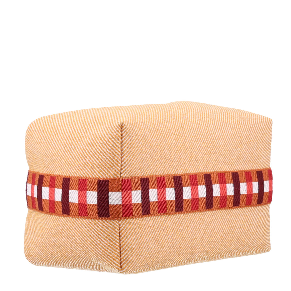 Hermes Merino Wool Large Au Carre Bride-A-Brac Pouch Fauve 4 of 9