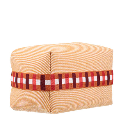 Hermes Merino Wool Large Au Carre Bride-A-Brac Pouch Fauve 4 of 9
