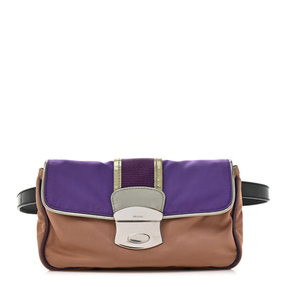 Prada Nylon Vernice Belt Bag Purple Beige Black 1 of 12