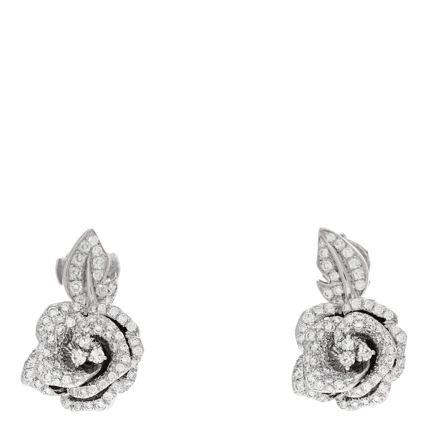 18K White Gold Diamond Rose Bagatelle Earrings