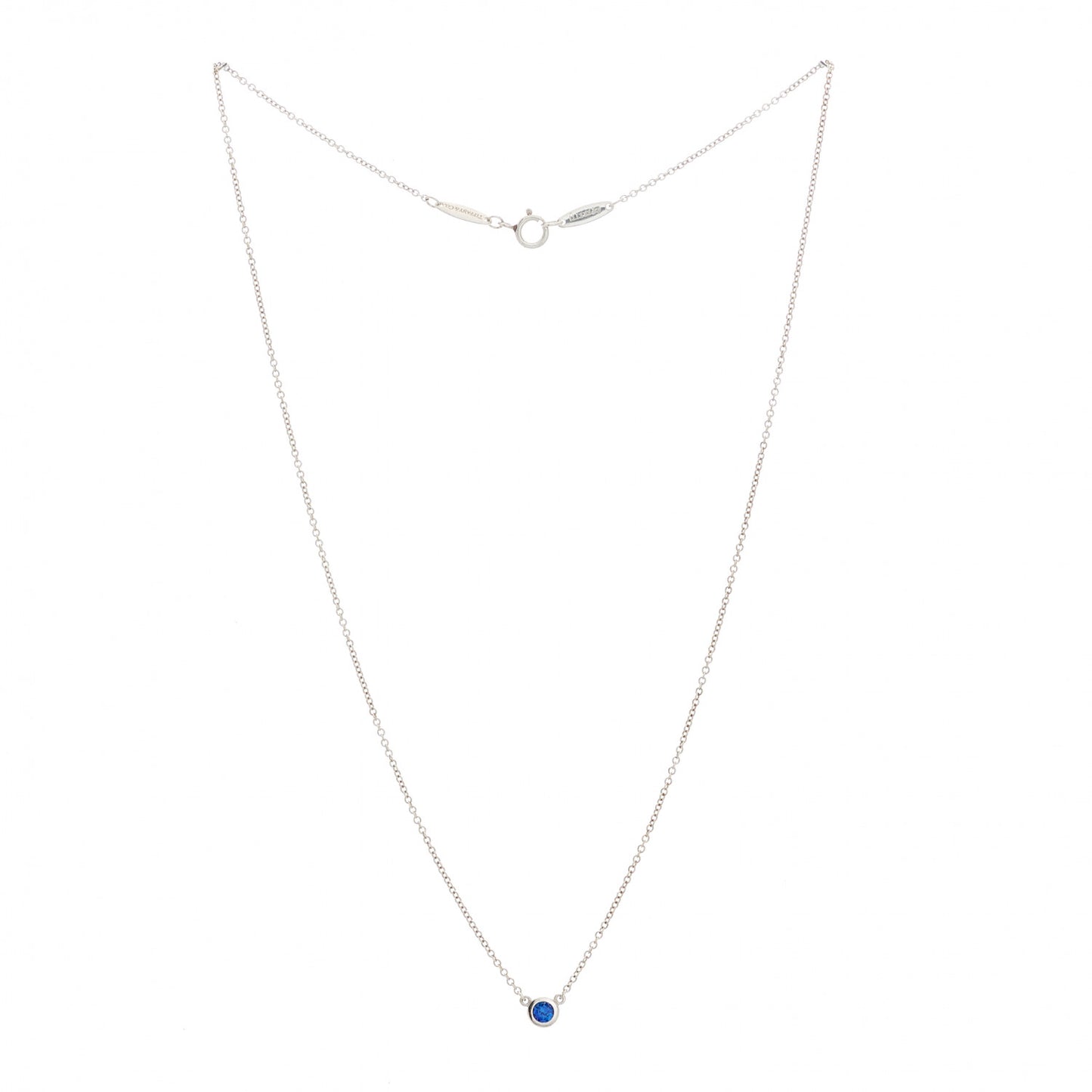 Platinum Blue Sapphire .11ct Elsa Peretti Color by the Yard Necklace
