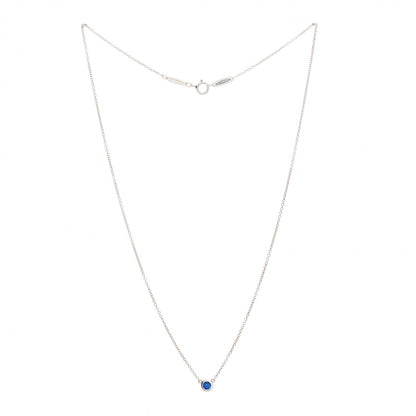 Tiffany Platinum Blue Sapphire .11ct Elsa Peretti Color by the Yard Necklace 2 of 8