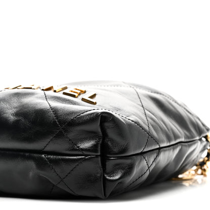 Chanel Shiny Calfskin Quilted Pearl CC Chain Mini Chanel 22 Black 10 of 10