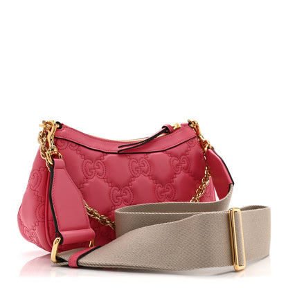 Gucci Calfskin GG Matelasse Chain Handbag Rhodamine Pink Natural 3 of 10
