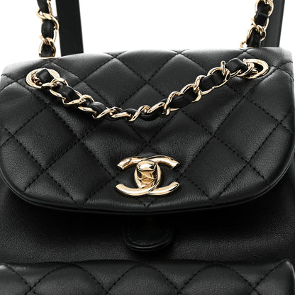Chanel Lambskin Quilted Small Duma Drawstring Backpack Black 8 of 12