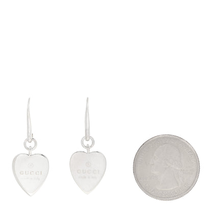 Gucci Sterling Silver Trademark Heart Drop Earrings 2 of 4