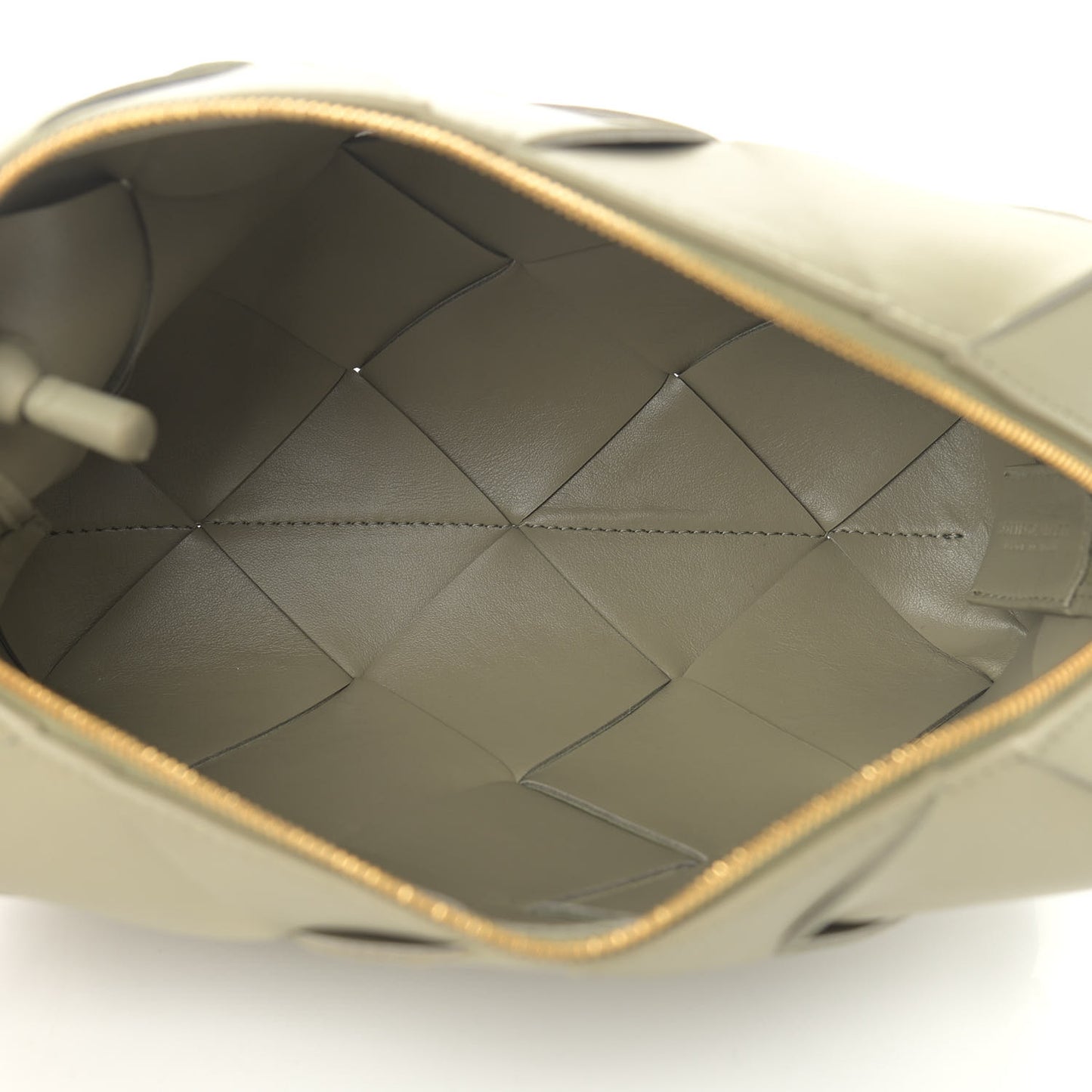 Lambskin Maxi Intreccio Small Cassette Camera Bag Travertine