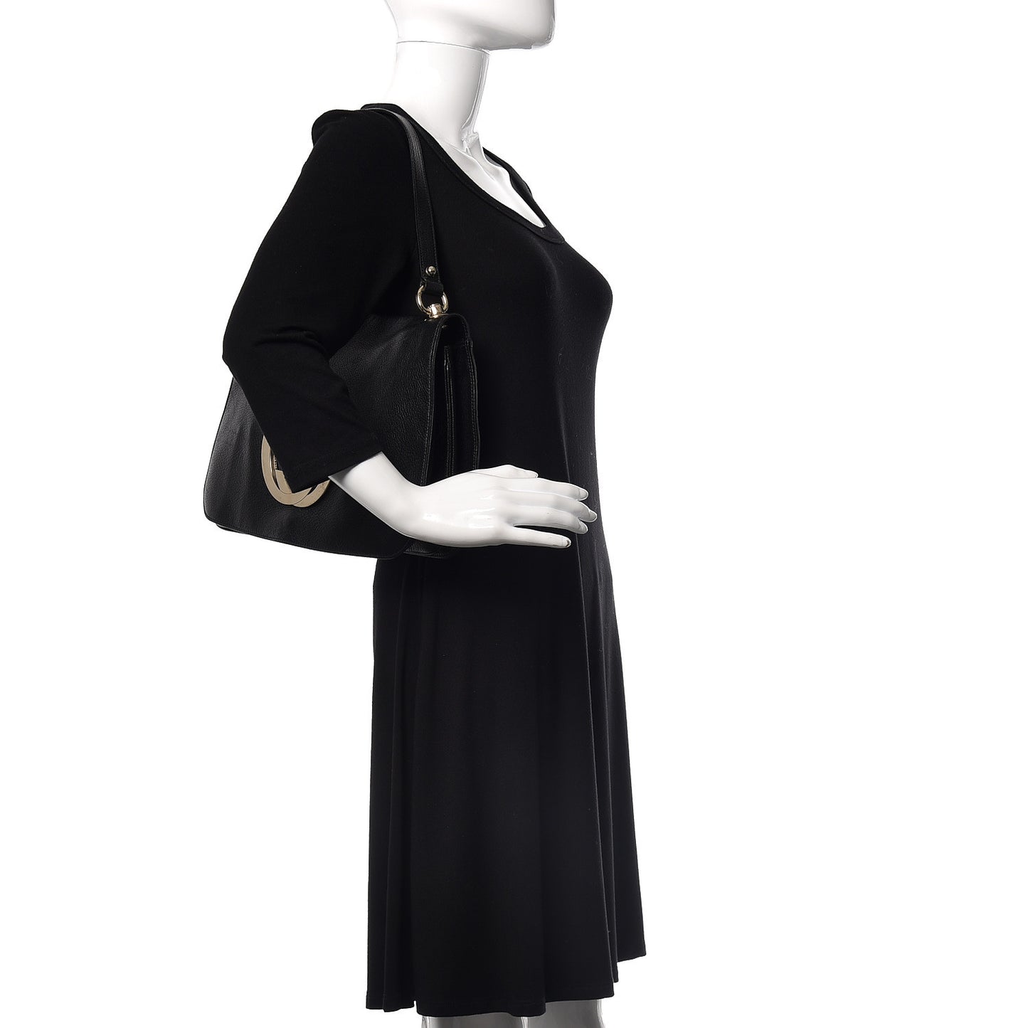 Calfskin Blondie Shoulder Flap Black
