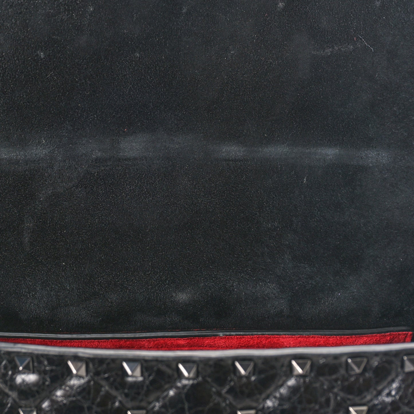 Craquele Nappa Butterfly Crystal Medium Rockstud Spike Shoulder Bag Black