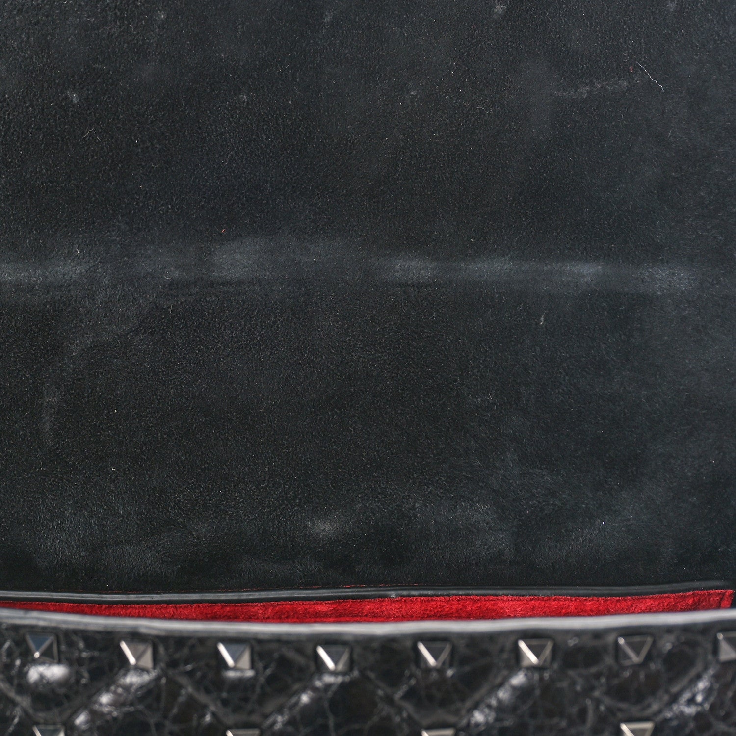 Valentino Garavani Craquele Nappa Butterfly Crystal Medium Rockstud Spike Shoulder Bag Black 7 of 9