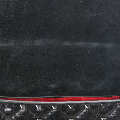 Valentino Garavani Craquele Nappa Butterfly Crystal Medium Rockstud Spike Shoulder Bag Black 7 of 9