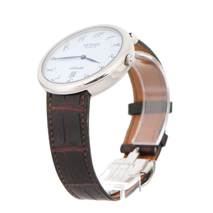 Hermes Stainless Steel Alligator 41mm Arceau Automatic Watch Havane 3 of 10