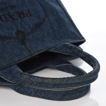 Prada Denim Logo Tote 8 of 13