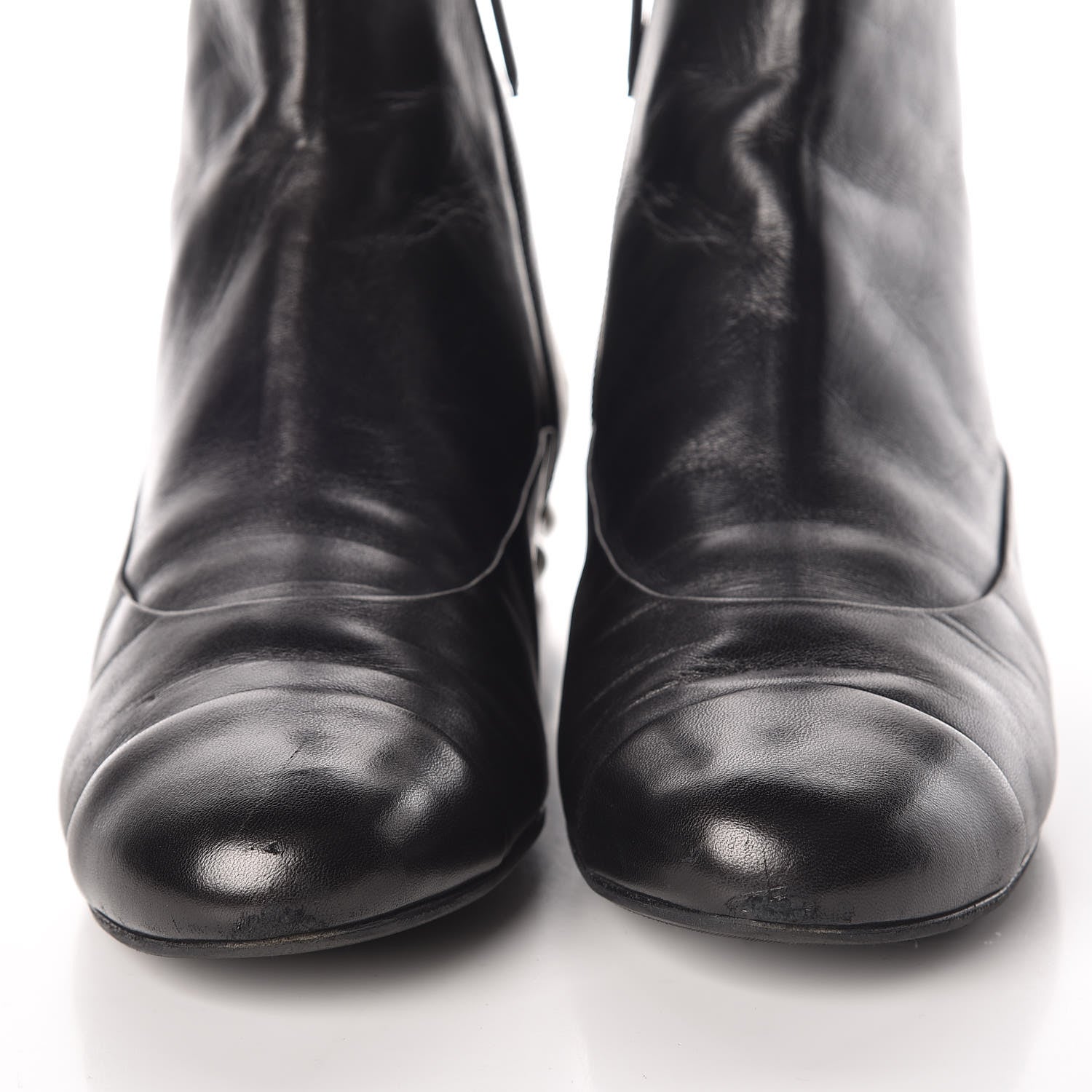 Chanel Lambskin Pearl Short Boots 40 Black 11 of 14