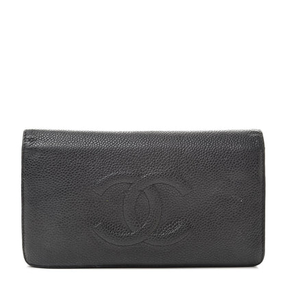 Chanel Caviar Timeless CC Yen Wallet Black 1 of 17