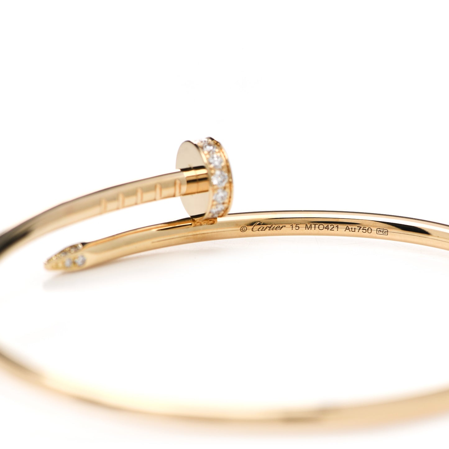 18K Yellow Gold Diamond Small Juste Un Clou Bracelet 15