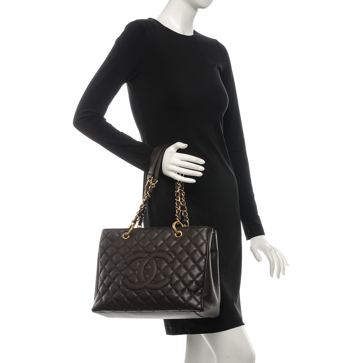 Chanel Caviar Quilted Grand Shopping Tote GST Brown 2 of 8