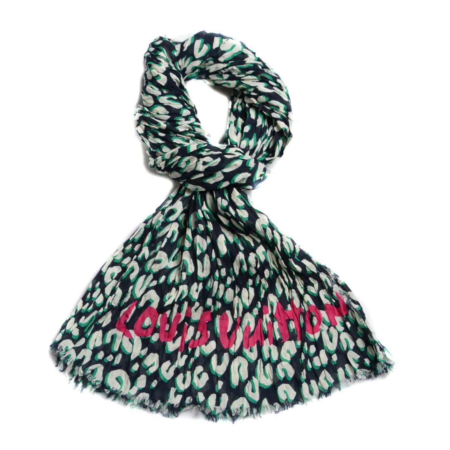 Cotton Leopard Stole Blue Infini