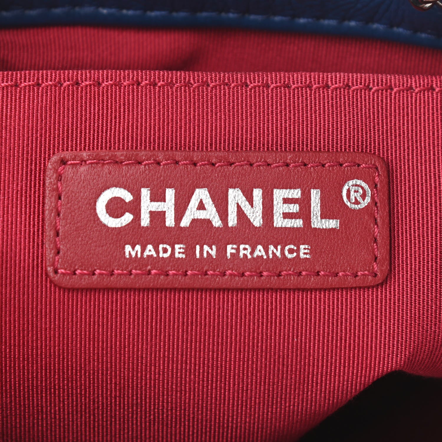 Chanel Calfskin Quilted Small Gabrielle Bucket Dark Blue 5 of 9