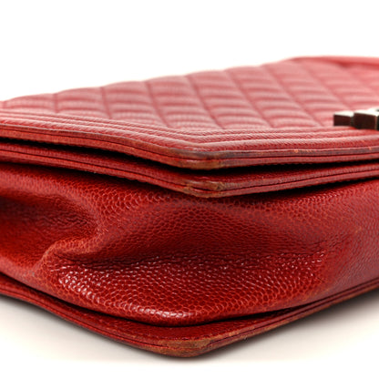 Chanel Caviar Quilted New Medium Boy Flap Dark Red 9 of 14