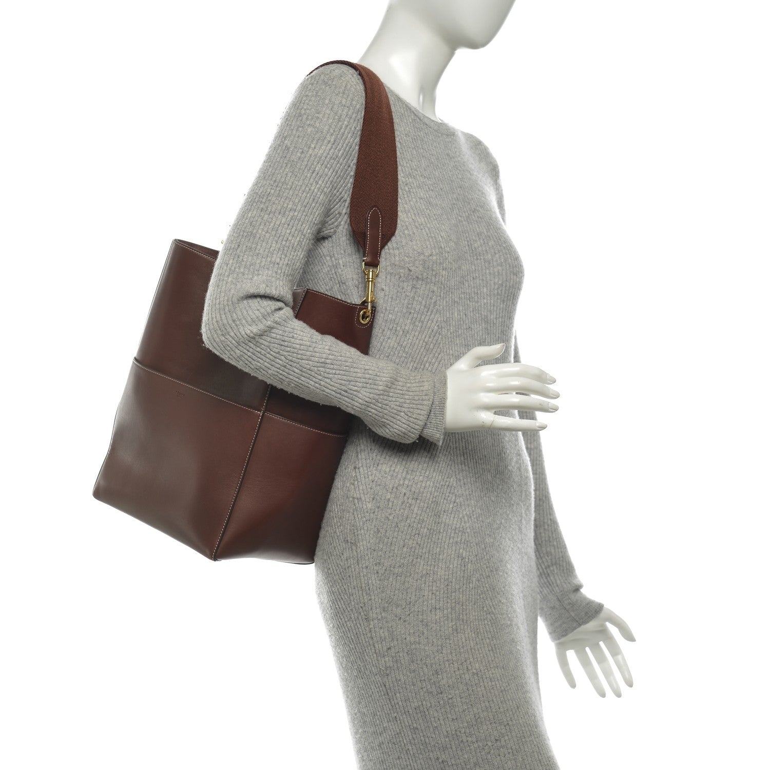 Celine Natural Calfskin Sangle Bucket Bag Burgundy 2 of 7