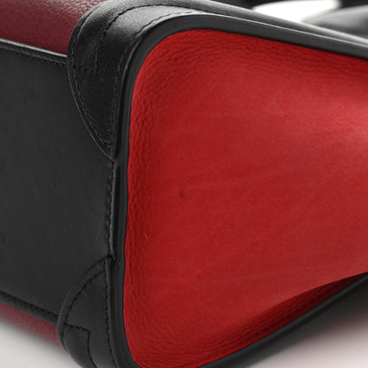Celine Drummed Calfskin Nubuck Nano Tri-Color Luggage Burgundy 13 of 17