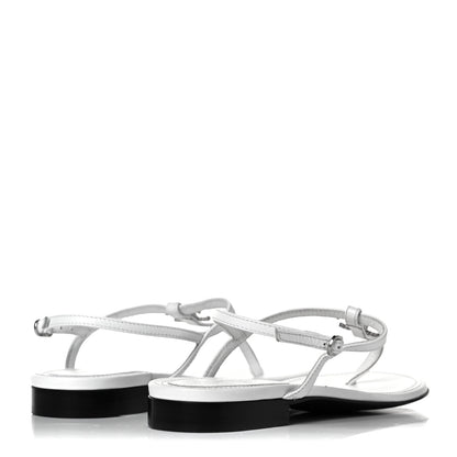 Chanel Lambskin Rope CC Thong Sandals 35 White 4 of 8