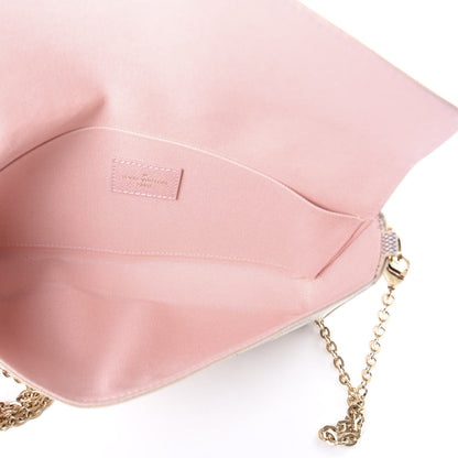 Louis Vuitton Damier Azur Pochette Felicie Chain Wallet Rose Ballerine 5 of 9